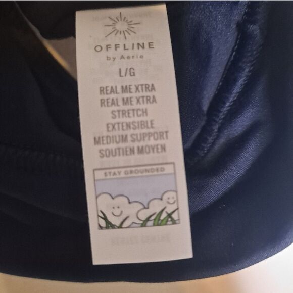 NWT Aerie Offline Real Me Extra Stretch Ruffle Sports Bra in Black - Picture 7 of 7